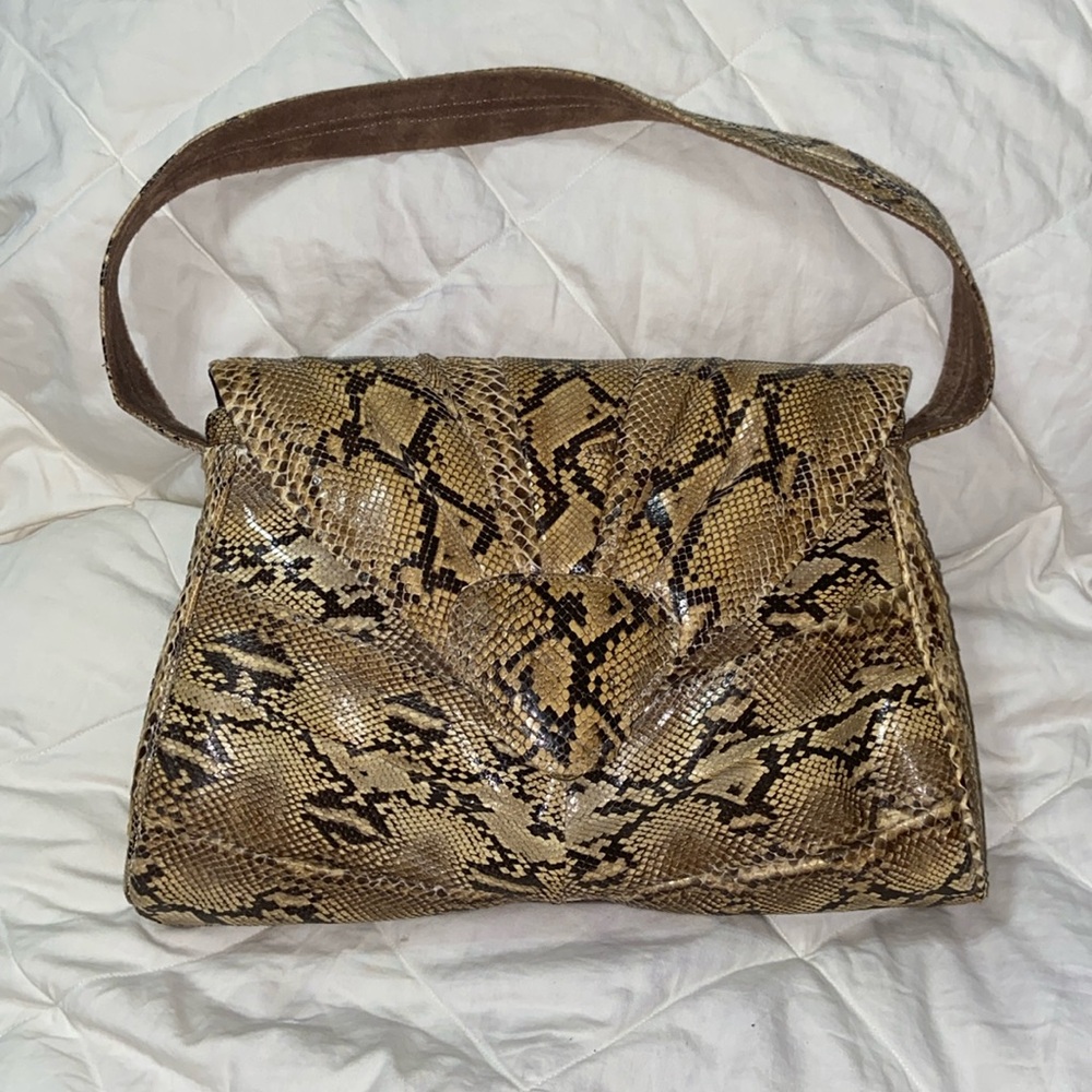 RARE Gorgeous vintage Lee Sands genuine Python shoulder bag unique